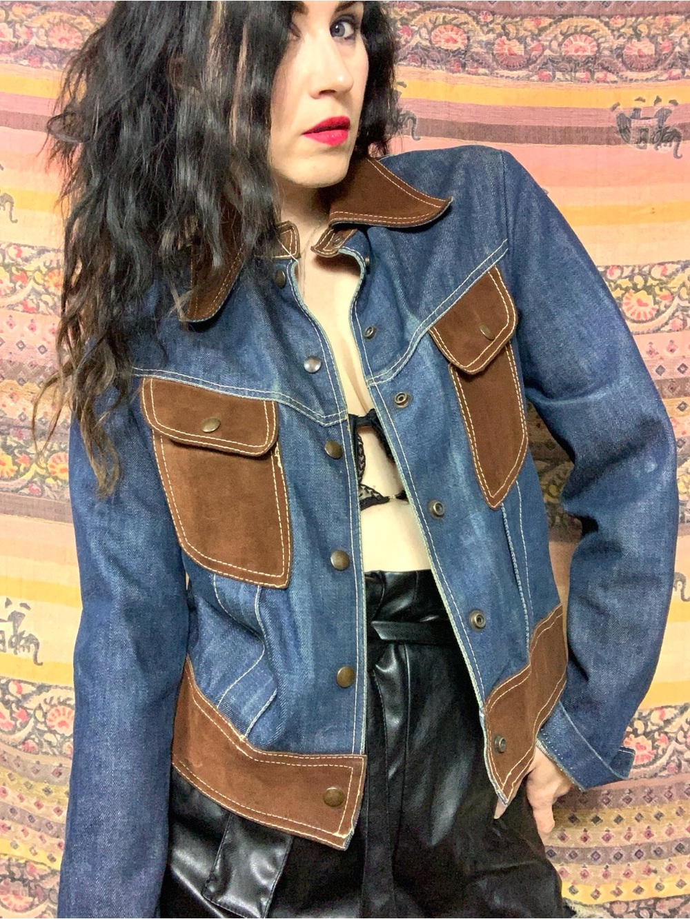 Vintage 70s Denim & Suede Fox Run Jacket
